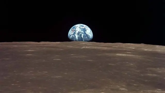 從月球上看到的地球(圖片來源：NASA)