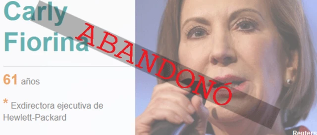 Carly Fiorina abandonó la carrera presidencial.