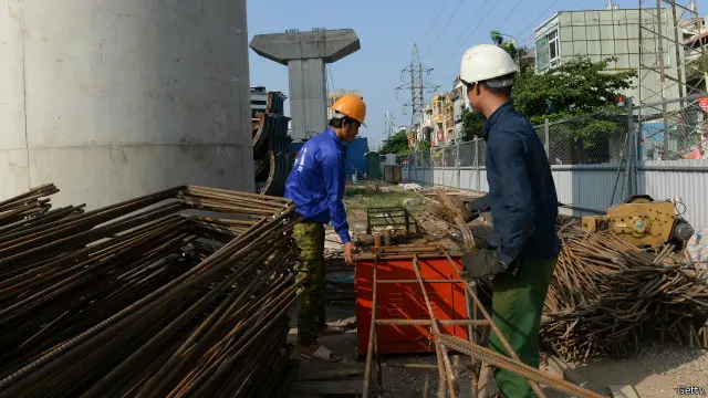 Một công trình xây dựng đường sắt trên cao tại Hà Nội