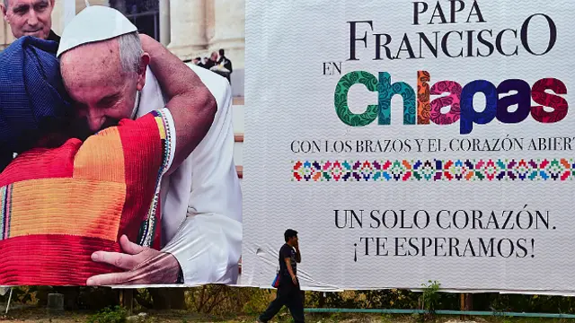 Cartel del Papa en Chiapas