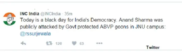 कांग्रेस का ट्वीट