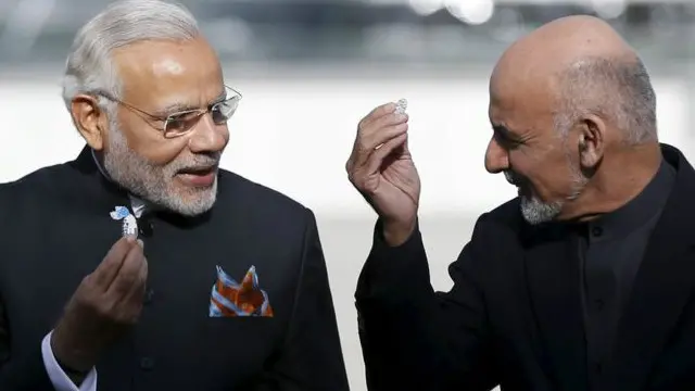 Perdana Menteri India Narendra Modi dan Presiden Afghanistan Ashraf Ghani