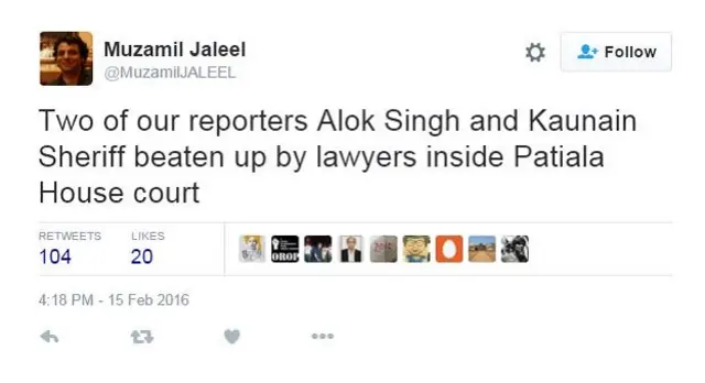 मुज़म्मलि जलील का ट्वीट