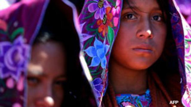Indígenas en la misa de Francisco en Chiapas