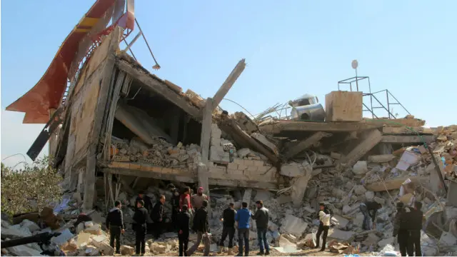 Bệnh viện ở Maarat al-Numan, Syria, bị phá hủy hoàn toàn 