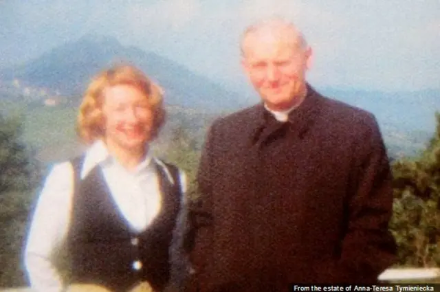 Анна-Тереза Тименецька і кардинал Войтила у 1977 році