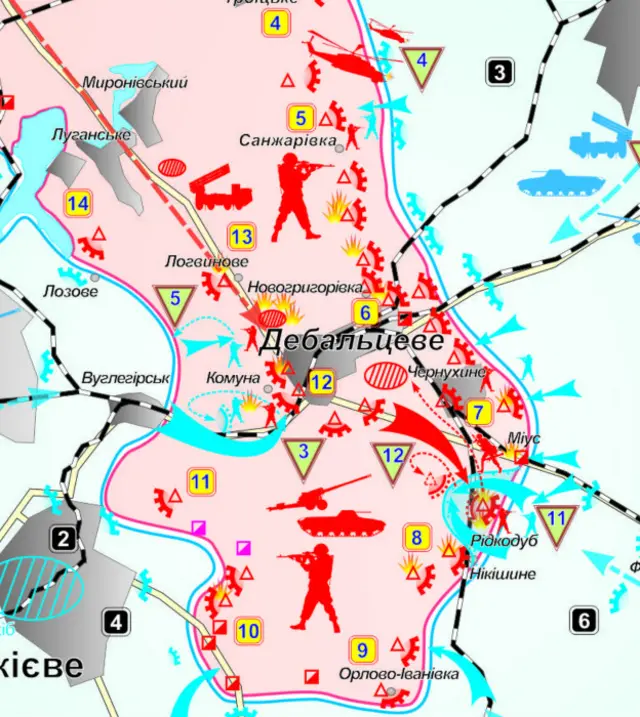 Мапа Дебальцеве