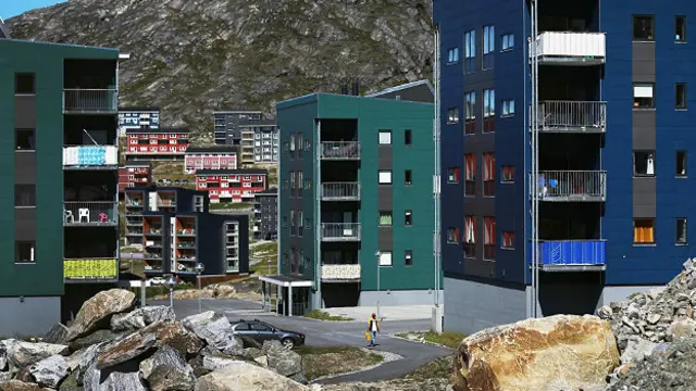Квартал новых домов в Нууке, Гренландия