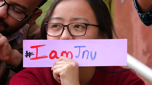 कन्हैया कुमार की गिरफ़्तारी पर विरोध प्रदर्शन