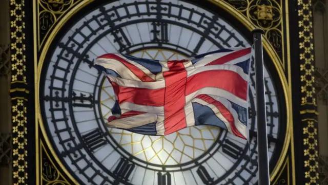 Британский флаг на фоне Биг Бена