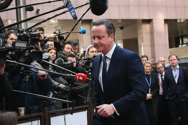 Дэвид Кэмерон на саммите ЕС в Брюсселе 19 февраля
