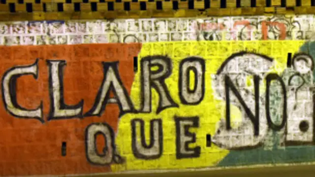 Pintada pidiendo el voto por el NO