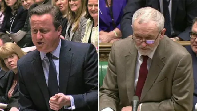 Hai ông David Cameron (bên trái) và Jeremy Corbyn