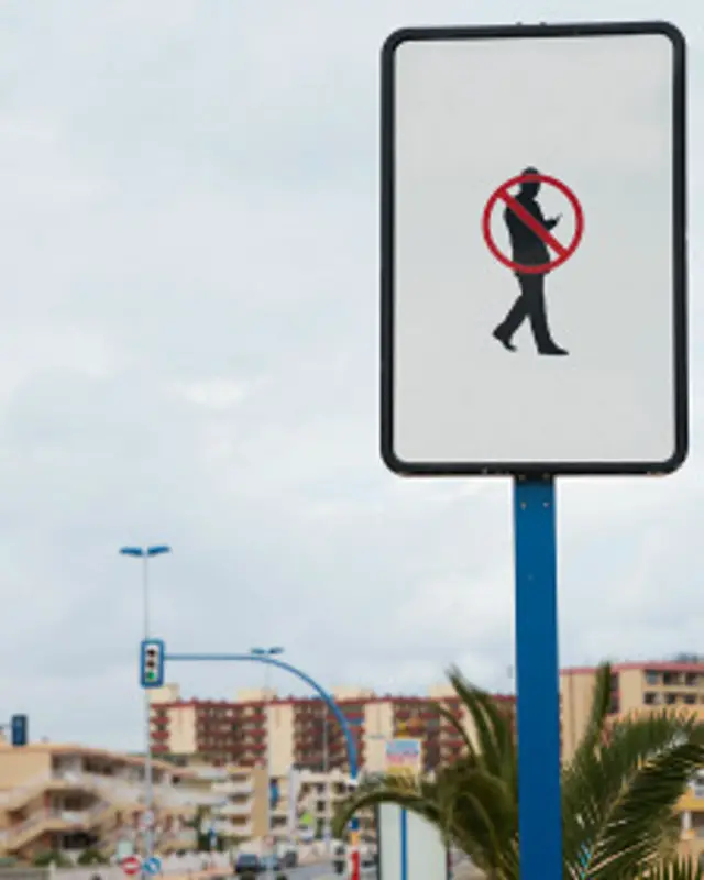 El problema con las señales para advertir sobre el riesgo es que los smombies no los ven, por andar distraidos.