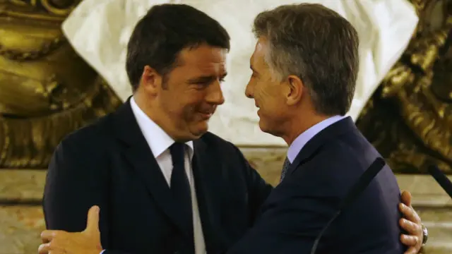 El primer ministro de Italia, Matteo Renzi, visitó recientemente la Argentina tras el acuerdo con los holdouts italianos.