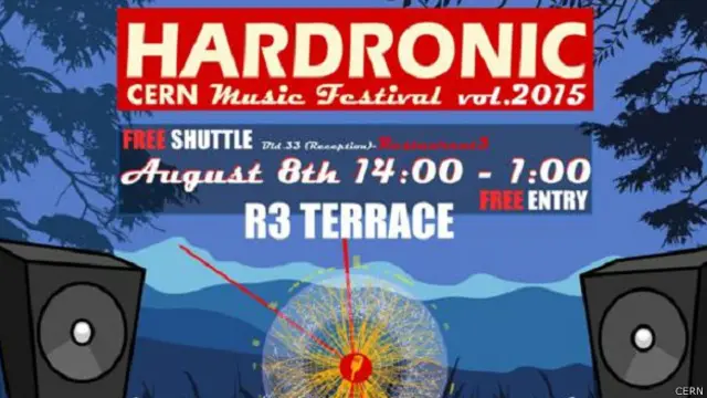 सर्न हार्डरोनिक फेस्टिवल का पोस्टर, जिसे साइट पर डाला गया था.