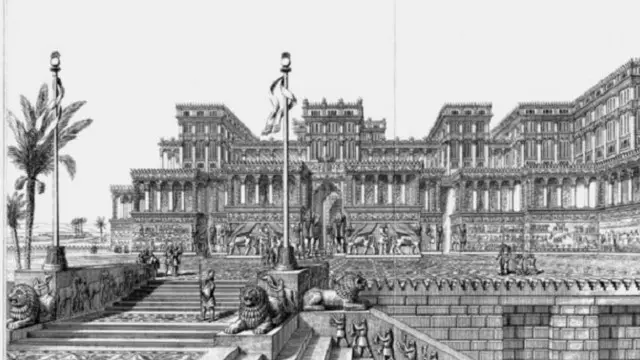 قصر سنحاريب في نينوى كما تخيله فنان من عهد الملكة فيكتوريا