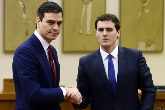 Pedro Sánchez (izquierda) y Albert Rivera alcanzaron un acuerdo el 24 de febrero.