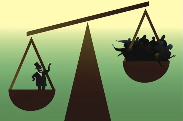 El 10% de los estadounidenses gana la mitad de los ingresos, por ejemplo.