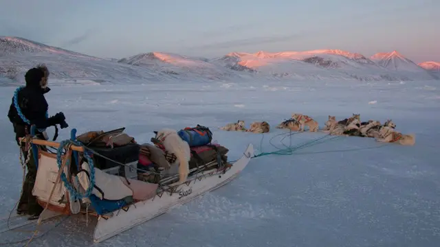 أعضاء دورية سيريوس المتزلجة من ذوات الأربع أثناء الراحة