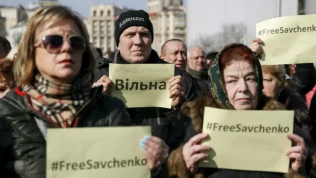 Акция протеста в поддержку Надежды Савченко в Киеве