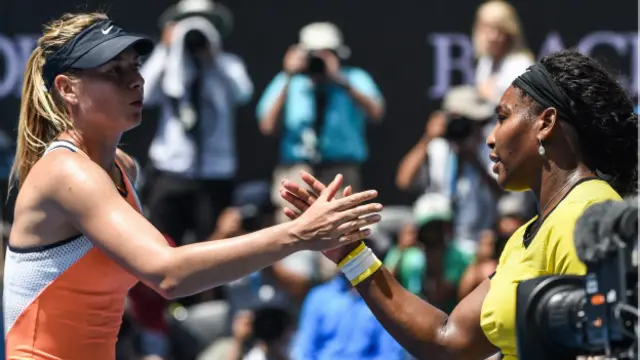 Sharapova son olarak Avustralya Açık'ta Serena Williams'a karşı oynayıp kaybetti.