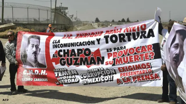 Protesta por las condiciones de encarcelamiento de "El Chapo"