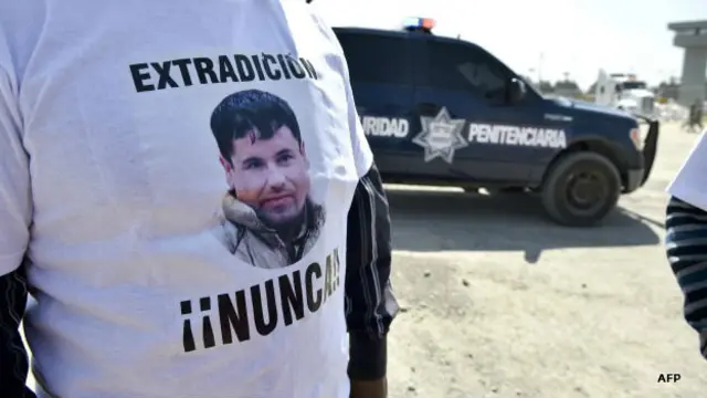 Protesta por las condiciones del encarcelamiento del "Chapo"