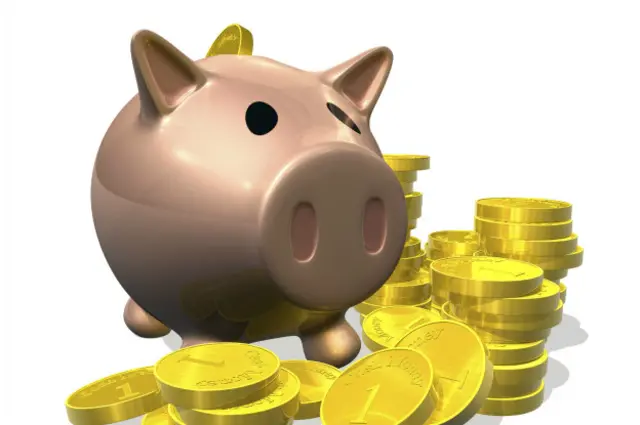 Свинья-копилка с монетами