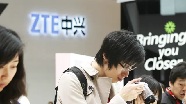 巴塞罗那全球移动大会上的中兴通讯展区（资料图片）