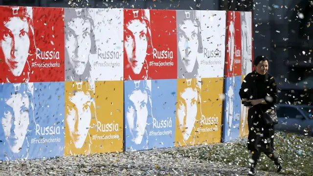 Банери на підтримку Надії Савченко у Тбілісі 