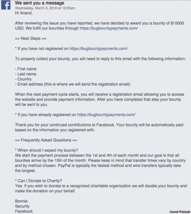 फेसबुक की तरफ से भेजा गया जवाब.