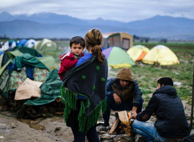 Лагерь беженцев на греческо-македонской границе