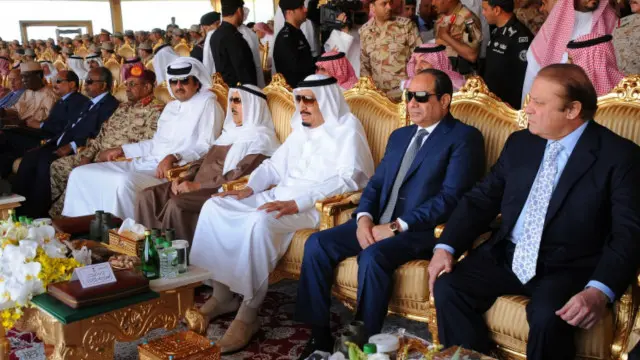 نواز شریف، عبدالفتاح سیسی، ملک سلمان و صباح احمد الجابر