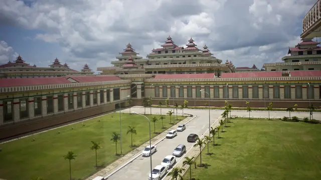 Tòa nhà Quốc hội Miến Điện ở Naypyidaw, thủ phủ hành chính nước này. (Ảnh: AFP)