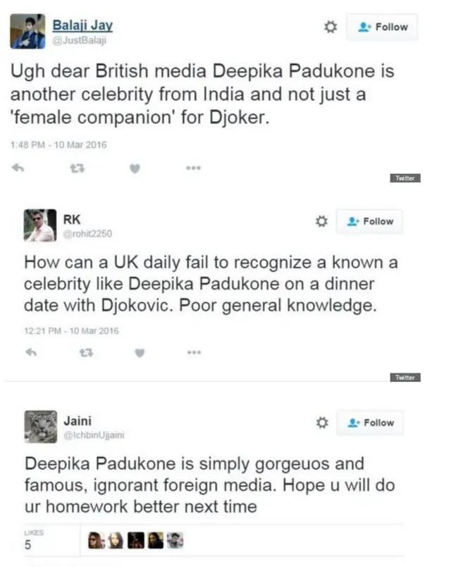 ट्विटर प्रतिक्रियाएं