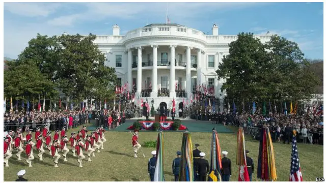 مراسم رسمی استقبال از نخستوزیر کانادا، امروز در کاخسفید برگزار شد