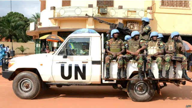 Soldados en una misión de la ONU en África