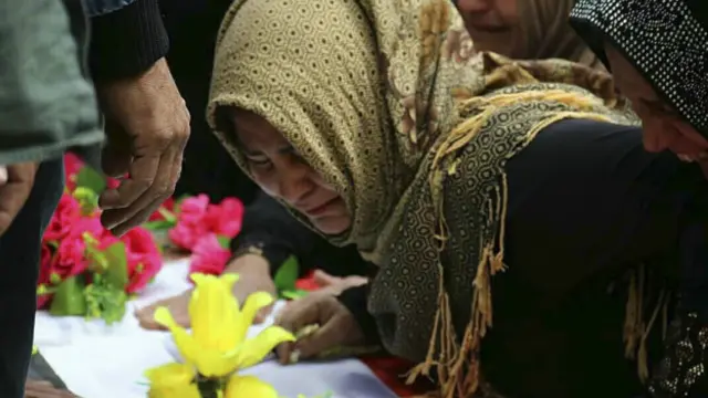Fatma Samir'in cenaze töreninden. 