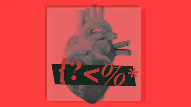 Una composición de un corazón y palabrotas