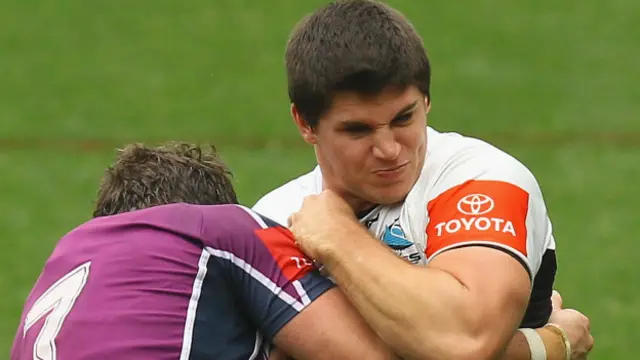 Haydn Peacock cuando jugaba para los Cronulla Sharks de la liga australiana.