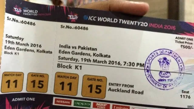 پاک بھارت میچ میں پانچ سو، ایک ہزار اور ڈیڑھ ہزار بھارتی روپے کے ٹکٹ رکھے گئے ہیں