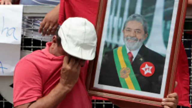 Manifestante pro Lula en Brasil.