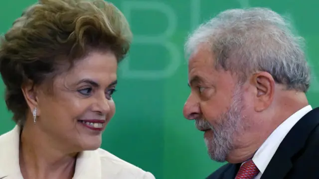 Presidenta brasileña, Dilma Rousseff, junto a su antecesor, Luiz Inácio Lula da Silva