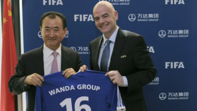 国际足联宣布万达成为该组织的赞助商。