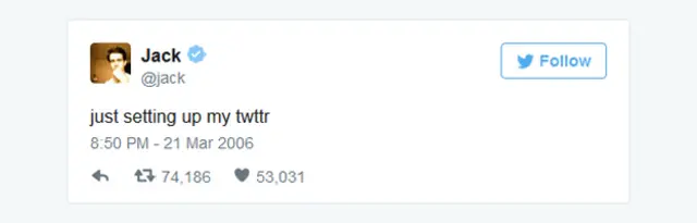 Primer tweet de Jack Dorsey
