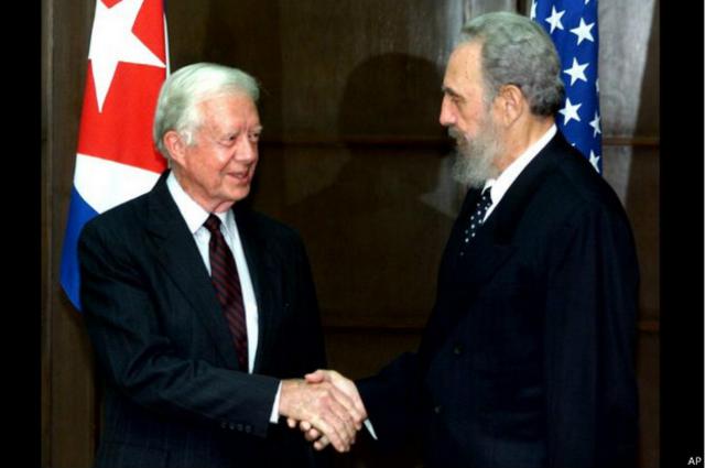 Jimmy Carter visitó Cuba y se reunió con Fidel Castro en 2011, ya como expresidente.