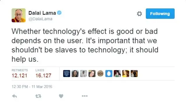 От пользователя зависит, будут ли технологии иметь положительный или отрицательный эффект. Важно, чтобы мы не были рабами технологий; это они должны нам помогать