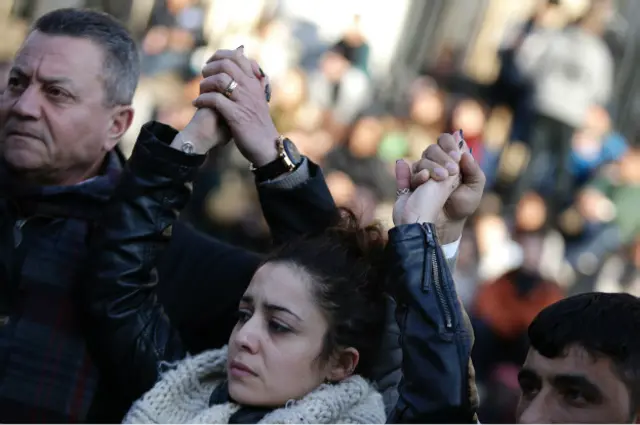 Акция памяти жертв терактов в Брюсселе 22 марта 2016 г.