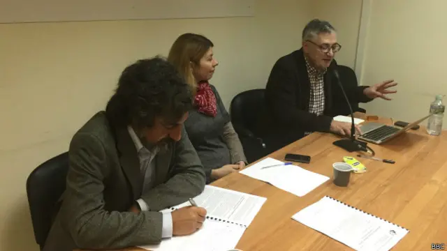 директор центра "СОВА" Александр Верховский, автор доклада Ольга Сибирева, религиовед Борис Фаликов